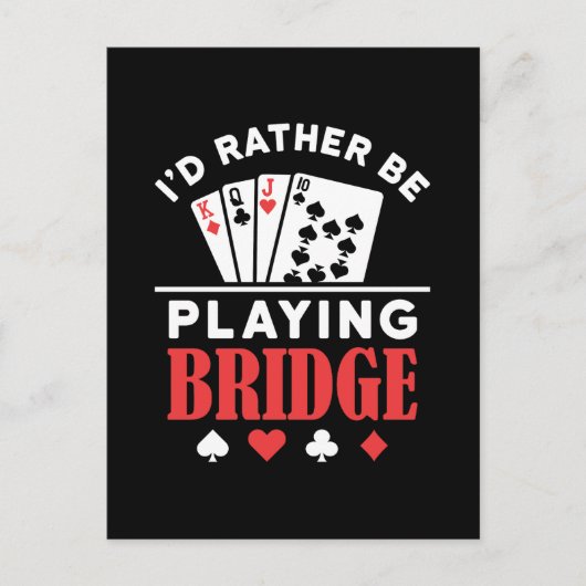 Ik speel liever brug. briefkaart (Voorkant)