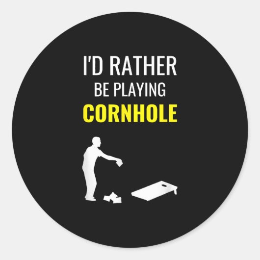 Ik speel liever Cornhole Funny Cornhole Gift Ronde Sticker (Voorkant)