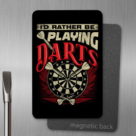 Ik speel liever darts 4" x 6" flexibel magneet
