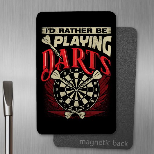 Ik speel liever darts 4" x 6" flexibel magneet