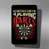 Ik speel liever darts 4" x 6" flexibel magneet