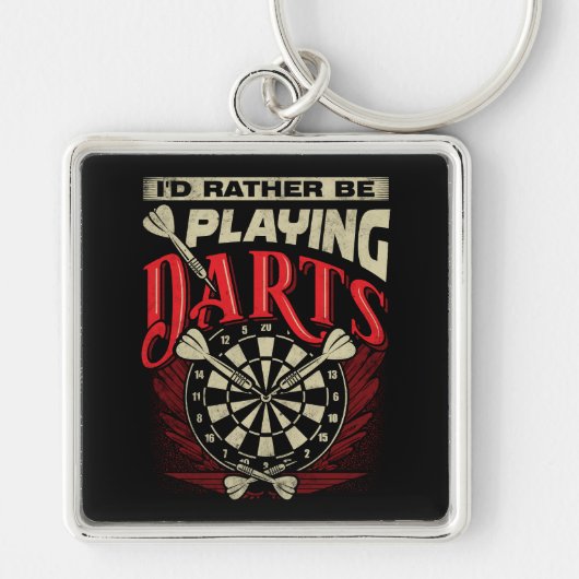 Ik speel liever Darts Premium Sleutelhanger (Voorkant)
