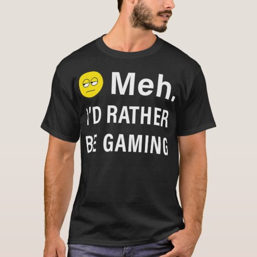 Ik speel liever grappige videogame-emoji t-shirt (Voorkant)