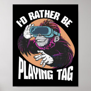 Ik speel liever Label Funny Video Game Player Poster