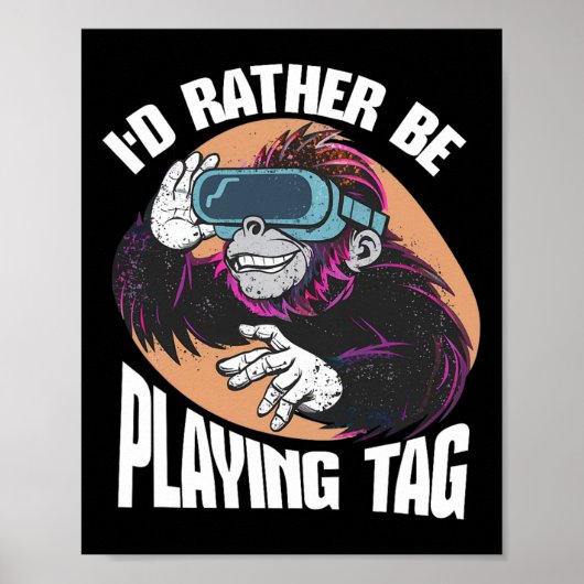 Ik speel liever Label Funny Video Game Player Poster (Voorkant)