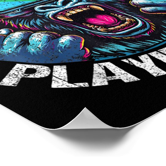 Ik speel liever Label Gorilla Monke Label Gorill Poster (Hoek)