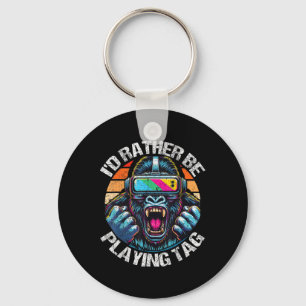 Ik speel liever Label Gorilla Monke Label Gorill Sleutelhanger