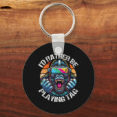 Ik speel liever Label Gorilla Monke Label Gorill Sleutelhanger (Voorkant)