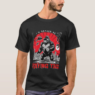 Ik speel liever Label Gorilla spel Monke Lover T-shirt