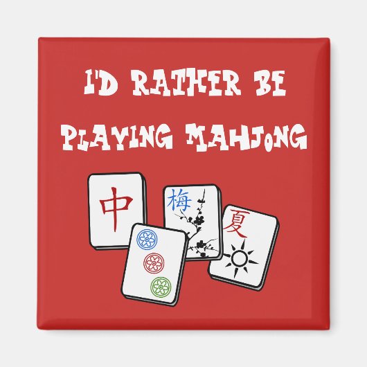 Ik speel liever mahjong magneet (Voorkant)
