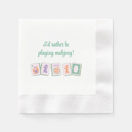Ik speel liever Mahjong Napkins Servet (Voorkant)