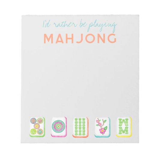 Ik speel liever Mahjong Notitieblok (Voorkant)