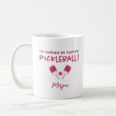 Ik speel liever pickleball Aangepaste naam Roze Koffiemok (Links)