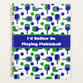 Ik speel liever Pickleball Blue Green Cutout Planner (Voorkant)