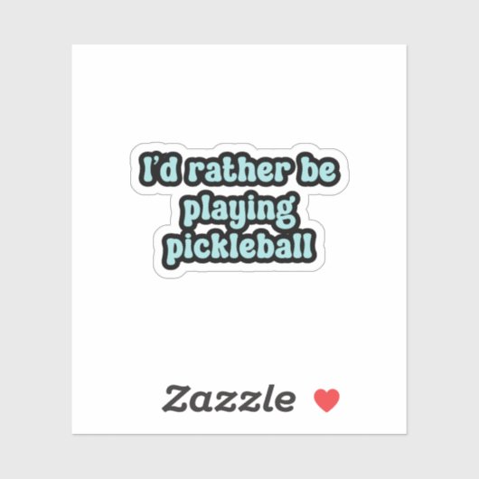 Ik speel liever pickleball Blue Retro Text Sticker (Vel)