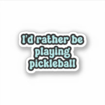 Ik speel liever pickleball Blue Retro Text