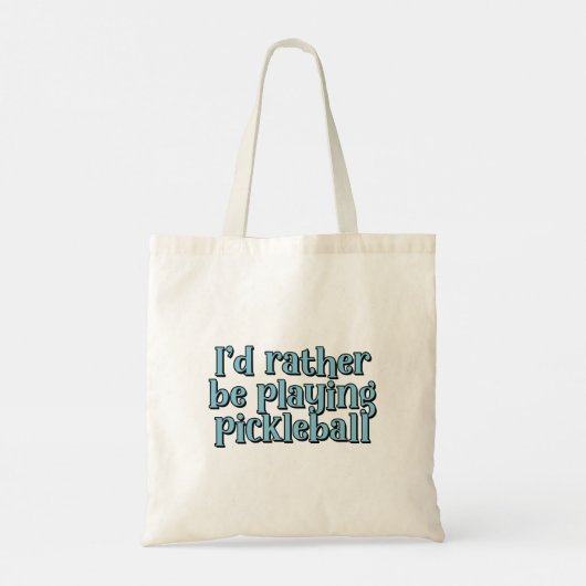 Ik speel liever pickleball Blue Retro Text Tote Bag (Achterkant)
