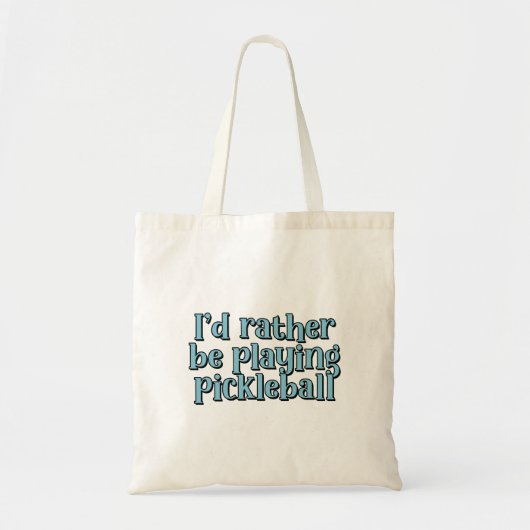 Ik speel liever pickleball Blue Retro Text Tote Bag (Voorkant)