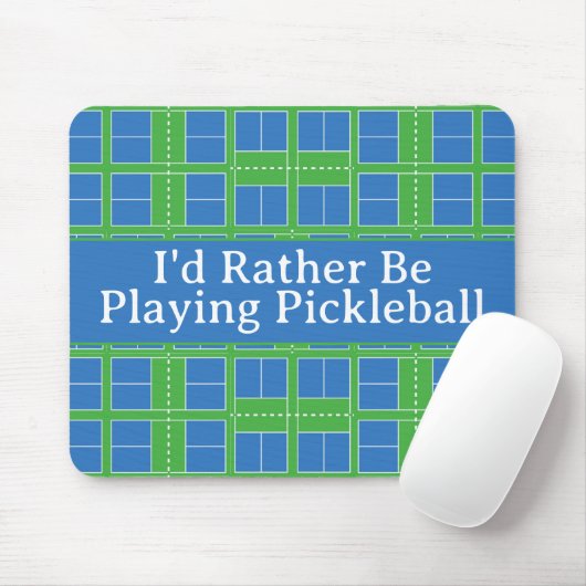 Ik speel liever Pickleball Courts Blue Green Muismat (Met muis)