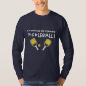 Ik speel liever Pickleball Custom Name Blue T-shirt (Voorkant)