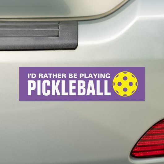 Ik speel liever pickleball fun custom color bumpersticker (Op auto)
