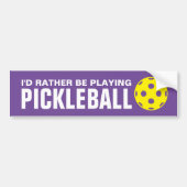 Ik speel liever pickleball fun custom color bumpersticker (Voorkant)