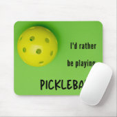 Ik speel liever pickleball, groen muismat (Met muis)