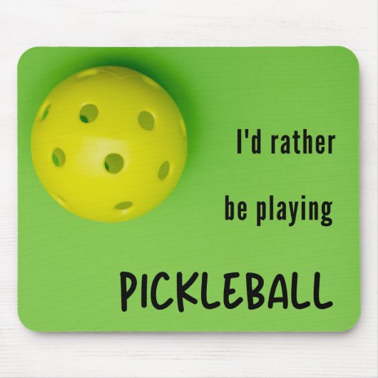 Ik speel liever pickleball, groen muismat (Voorkant)