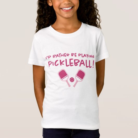 Ik speel liever Pickleball Schattige Girly Pink T-shirt (Voorkant)