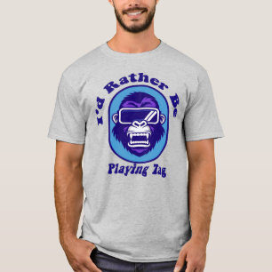 Ik Speel Liever Tag Gorilla Monke VR Gamer T-shirt