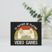 Ik speel liever videogames briefkaart (Staand voorkant)