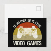 Ik speel liever videogames briefkaart (Voorkant / Achterkant)