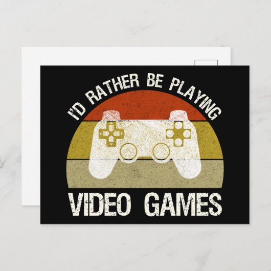 Ik speel liever videogames briefkaart (Voorkant / Achterkant)