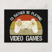 Ik speel liever videogames briefkaart (Voorkant)