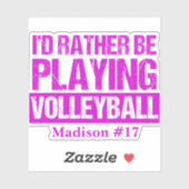 Ik speel liever volleybal op maat laptop sticker (Vel)