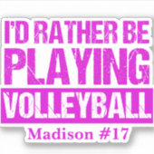 Ik speel liever volleybal op maat laptop sticker (Voorkant)
