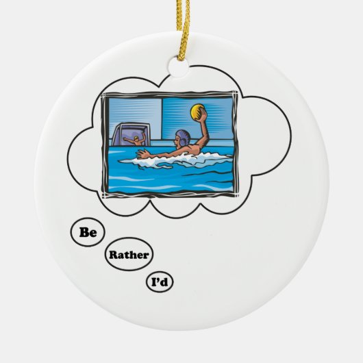 Ik speel liever water Polo 3. Keramisch Ornament (Voorkant)