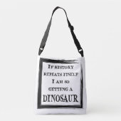 "Ik speel met dode dingen" Paleontologie Canvas ta Crossbody Tas (Achterkant)