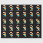 Ik speel met Ear Funny drummer Pun Dark BG Cadeaupapier (Vlak)