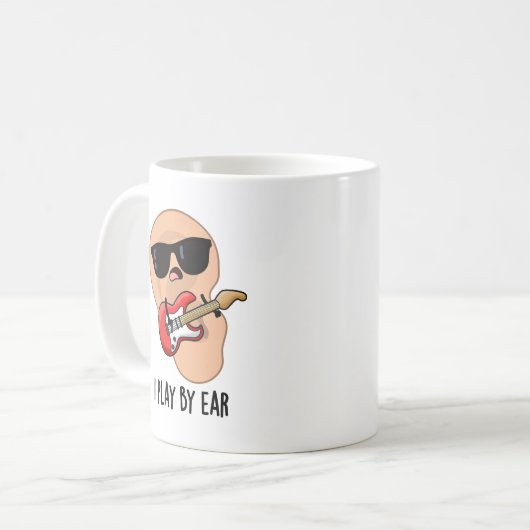 Ik speel met Ear Funny Guitar Musician Pun Koffiemok (Voorkant links)