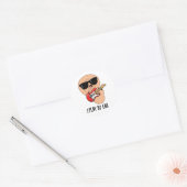 Ik speel met Ear Funny Guitar Musician Pun Ronde Sticker (Envelop)