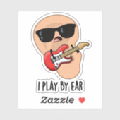 Ik speel met Ear Funny Guitar Musician Pun Sticker (Vel)