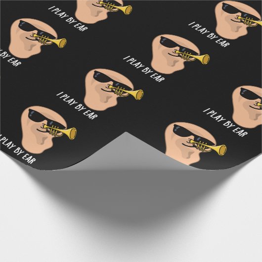 Ik speel met Ear Funny Music Pun Dark BG Cadeaupapier (Hoek)