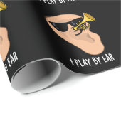 Ik speel met Ear Funny Music Pun Dark BG Cadeaupapier (Rol Hoek)