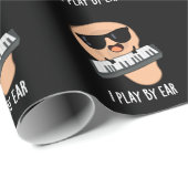 Ik speel met Ear Funny Music Pun Dark BG Cadeaupapier (Rol Hoek)