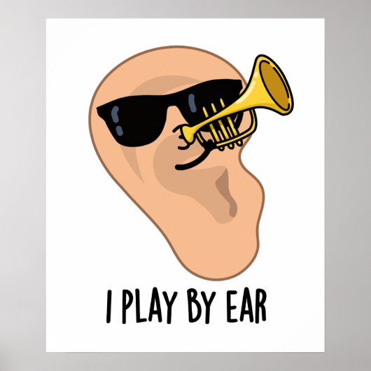 Ik speel met Ear Funny Music Pun Poster (Voorkant)