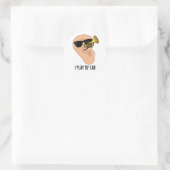 Ik speel met Ear Funny Music Pun Ronde Sticker (Tas)