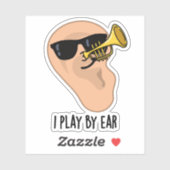 Ik speel met Ear Funny Music Pun Sticker (Vel)
