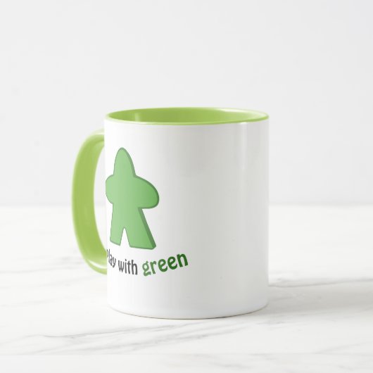 Ik speel met groene paren mok (Voorkant links)