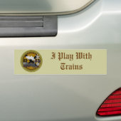Ik speel met oude treinen bumpersticker (Op auto)